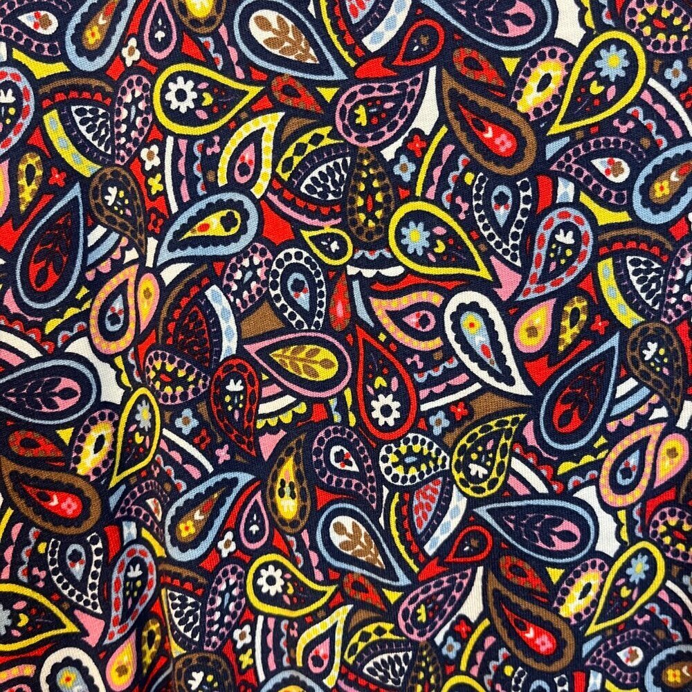 BODEN Short Sleeve Paisley Multicolor Jersey Dress with Pockets 12P - Picture 3 of 5